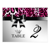 311 Bowlicious Hot Pink Leopard Table Card Postcards