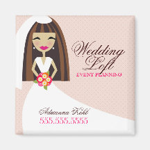 311-Brunette Bride Business Magnet