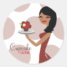 311 Candie the Cupcake Cutie Red Brown Sticker