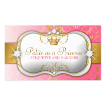 311-Ciao Bella Golden Divine Pink Business Card Templates