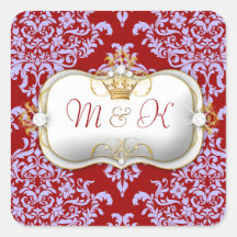 311 Ciao Bella & Lovey Dovey Damask Red Purple Sticker