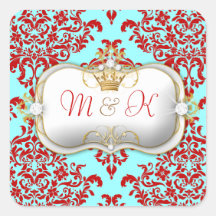 311 Ciao Bella & Lovey Dovey Damask Red Turquiose Stickers