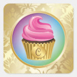 311 Couture Cakes Golden Damask Shimmer Sticker