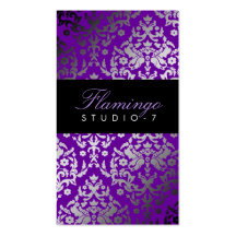311-Dazzling Damask Vivacious Violet Business Cards