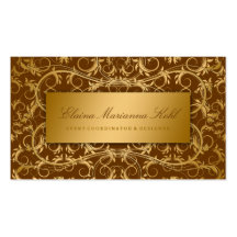 311-Golden diVine Chocolate Brown Business Cards