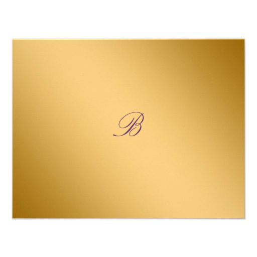 311-Golden diVine Eggplant Purple RSVP card Custom Invitation