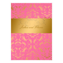 311-Golden diVine | Strawberry Brulee Custom Invitation