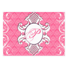 311-Iriana Damask Shield Chubby | Royal Rose Business Card