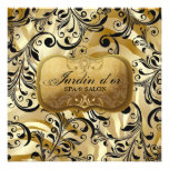 311-Jardin d'or with Zebra Gift Certificate Custom Invitation