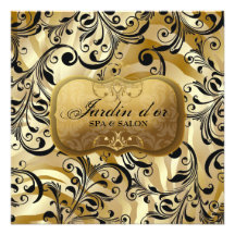 311-Jardin d'or with Zebra Gift Certificate Custom Invitation