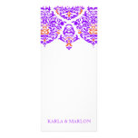 311 Mon Cherie Damask Fabulous Purple Orange Custom Rack Card