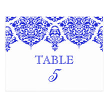 311 Mon Cherie Damask New Blue Post Card