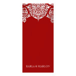 311 Mon Cherie Damask Red & Faux Silver Personalized Rack Card