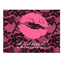 311 Oh Just Kiss it! Lace Pink on Pink Lips Post Cards