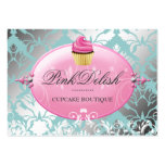 311 Pink Delish Cupcake Teal Cooking Utensils Business Card Template