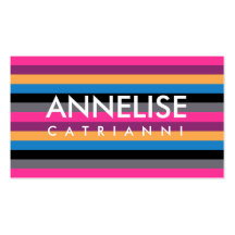 311-Pink Stripe Business Card Templates