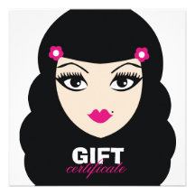 311 Pretty Pinup Gift Certificate Custom Announcements