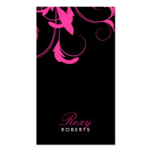 311-Roxy Solid |  Pink and Black Business Cards