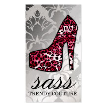311 Sass Cherry Leopard Heel Business Cards