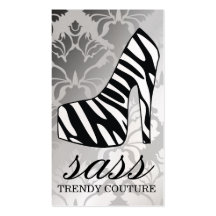 311 Sass Hot Zebra Heel Business Cards
