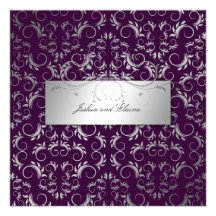311-Silver Divine | Eggplant Personalised Invite
