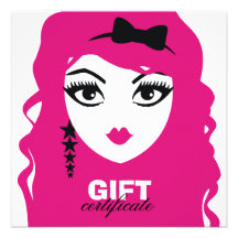 311 Star Face Deux Pink Gift Certificate Custom Announcements