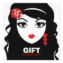 311 Sweet Heart Senorita Gift Certificate Custom Invites