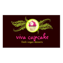 311-Viva Cupcake Chocolate Brown Business Cards