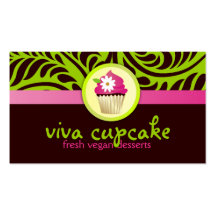 311-Viva Cupcake | Green Business Card Templates