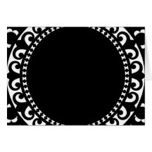 3332__doily-shape-1 BLACK WHITE CIRCLE SHAPES DOIL Cards