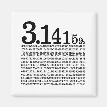 3.1415926 Pi Fridge Magnet