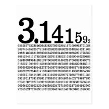 3.1415926 Pi Post Cards