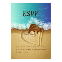 3.5" x 5"  Beach Starfish Wedding RSVP Card
