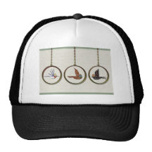 3 Birds Wearing Hats Ornaments
