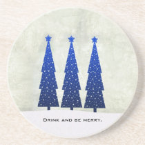 3 Blue Trees coasters