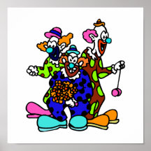 3 clowns print