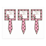 3 Cup Cake Picks Pink Sock Monkey Postcard