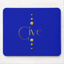 3 Dot Gold Block Give & Blue Background Mousemat