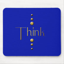 3 Dot Gold Block Think & Blue Background Mousepads