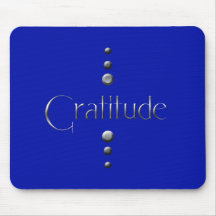 3 Dot Silver Block Gratitude & Blue Background Mouse Pads