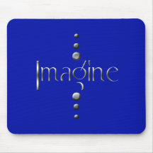 3 Dot Silver Block Imagine & Blue Background Mouse Mat