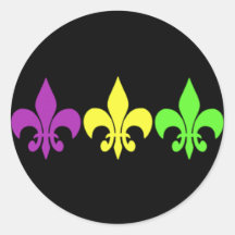 3 Fleur de Lis Round Sticker
