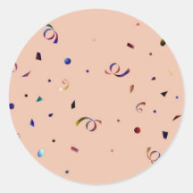 3 IN. PARTY STICKER - SALMON