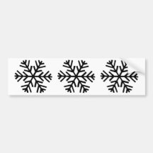 3 snowflakes icon bumper stickers