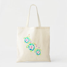 3 Tie Dyed Honu Turtles Canvas Bags