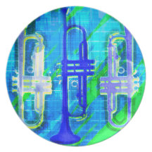 3 Trumpets Abstract Party Plate