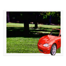 3D car, on a post card