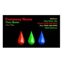 3D Colourful Paint Drops (RGB) Business Card