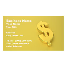 3D Dollar Sign Business Cards