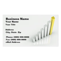 3D Silver and Gold Bar Graph Business Cards